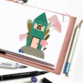 Домик с грибами 