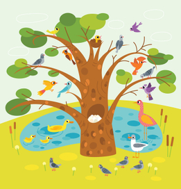 Дерево и птички