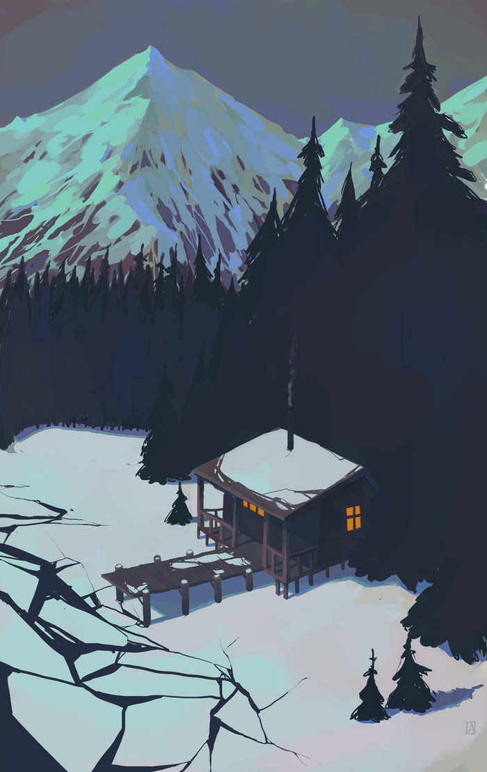 Снег лес лед