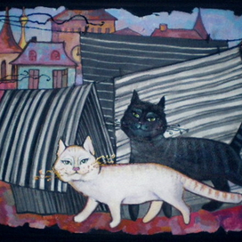 Котик белый, котик черный. Полоса белая, полоса.................