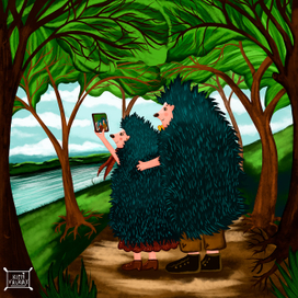 Прогулка ежиков по летней полянке