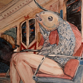 Рыба в метро!