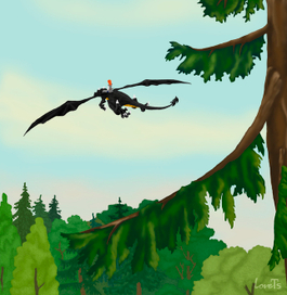 Родерик улетает на драконе