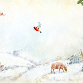 Иллюстрация для новогоднего меню гриль бара