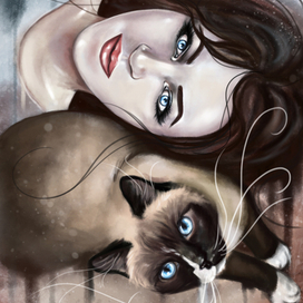 Портрет с кошкой