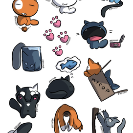 Cute cats sticker pack 