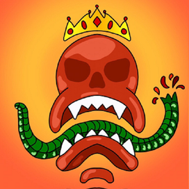 иллюстрация черепа и змеи