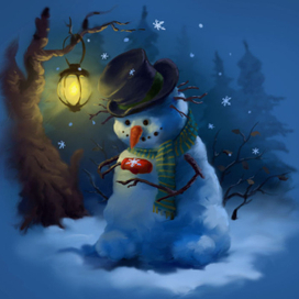 Снеговик с снежинкой