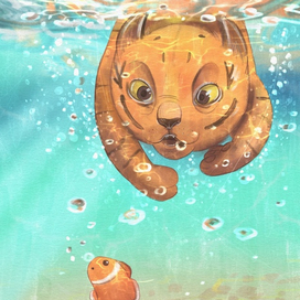 Little tiger Underwater 