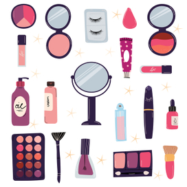 Векторный набор косметики