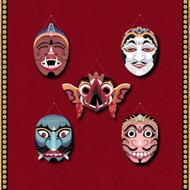 Маски индонезийского театра ваянг-топенг 