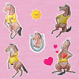 Стикер конь Бурьян.