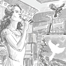 Скетч для рекламного вижуала напитков Актуаль