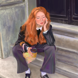 девушка с кофе