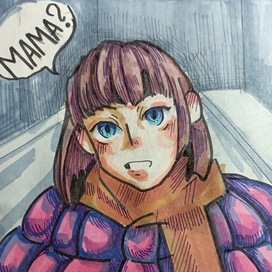 Малыш в теплом пуховике 