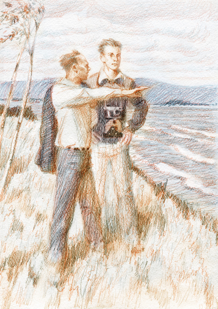 Иллюстрация к роману А. Лиханова "Оглянись на повороте или хроника забытого времени".