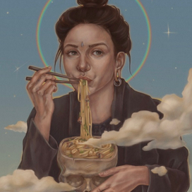 Лапша с грибам 