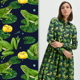 Принт для платья с лягушками