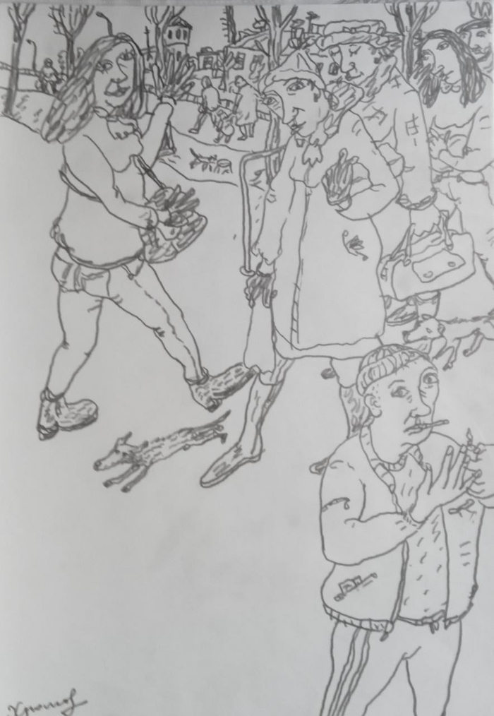 Перекрёсток около почты.