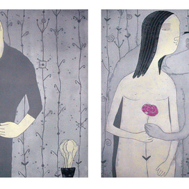 Цветы. Линогравюра. 