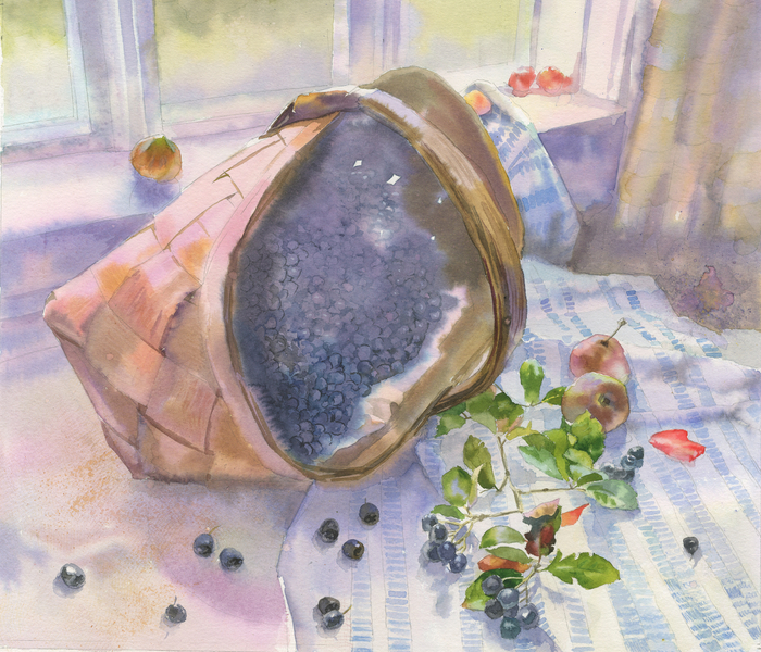 Натюрморт с черноплодной рябиной