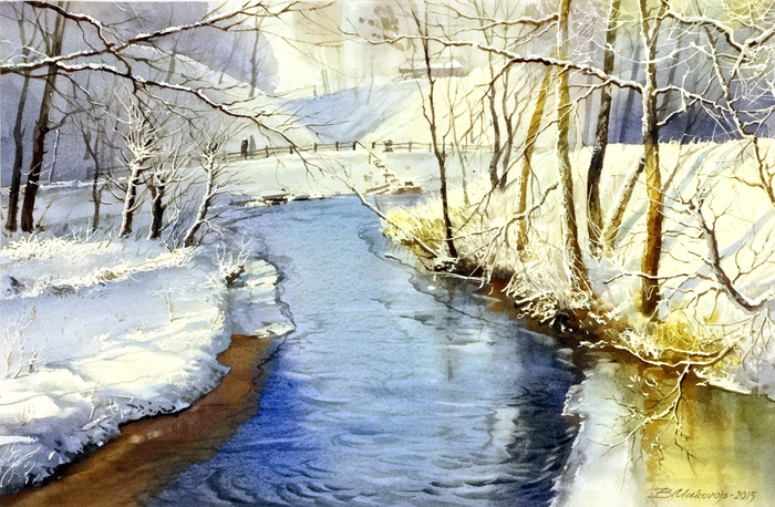 Зимний,солнечный день на р.Кекавине.Латвия,,