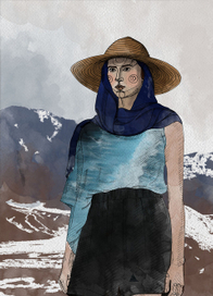 девушка на фоне гор 5