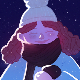 Девочка радуется снегу