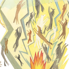 Кони. Иллюстрация к книге "Живая азбука народа мари"