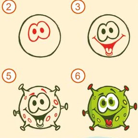 нарисуй коронавирус 