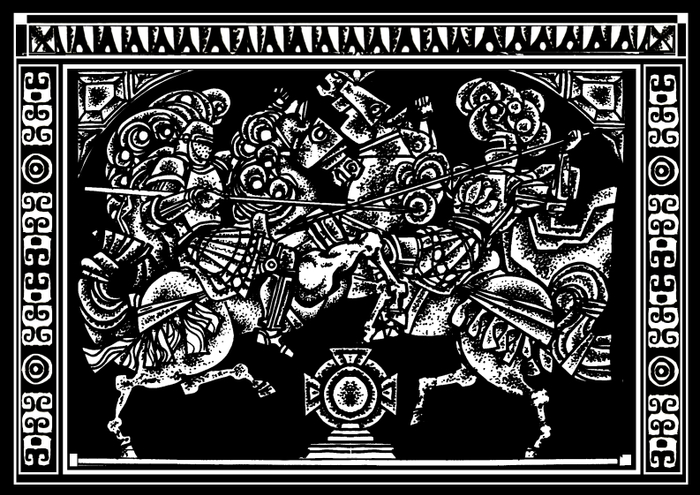 "Схватка" бумага, маркер. 2015.