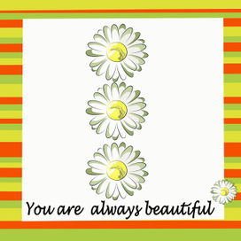 Открытка из роmашек:" You are always beautiful"