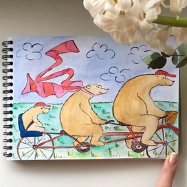 Медведи на велосипеде