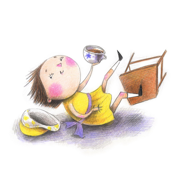 Зато чай не разлила!