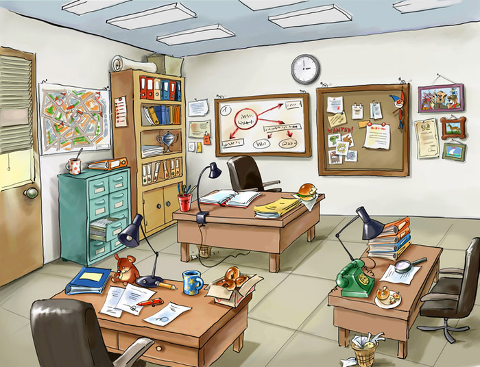 Полицейский участок(фон для мультфильма)