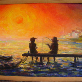 "Рыбаки обсуждают закат Солнца!