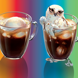 Совиное кофе с молоком