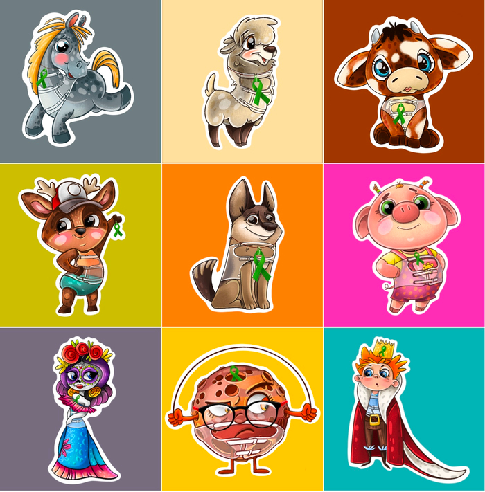 Набор стикерпаков для детей у которых проблемы с позвоночником