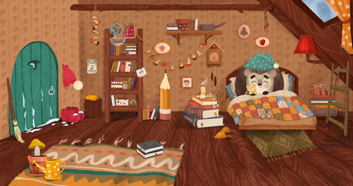 «Ёжик и снежная зима» Для издательство Clever