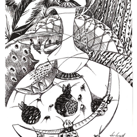 с дынями и гранатами