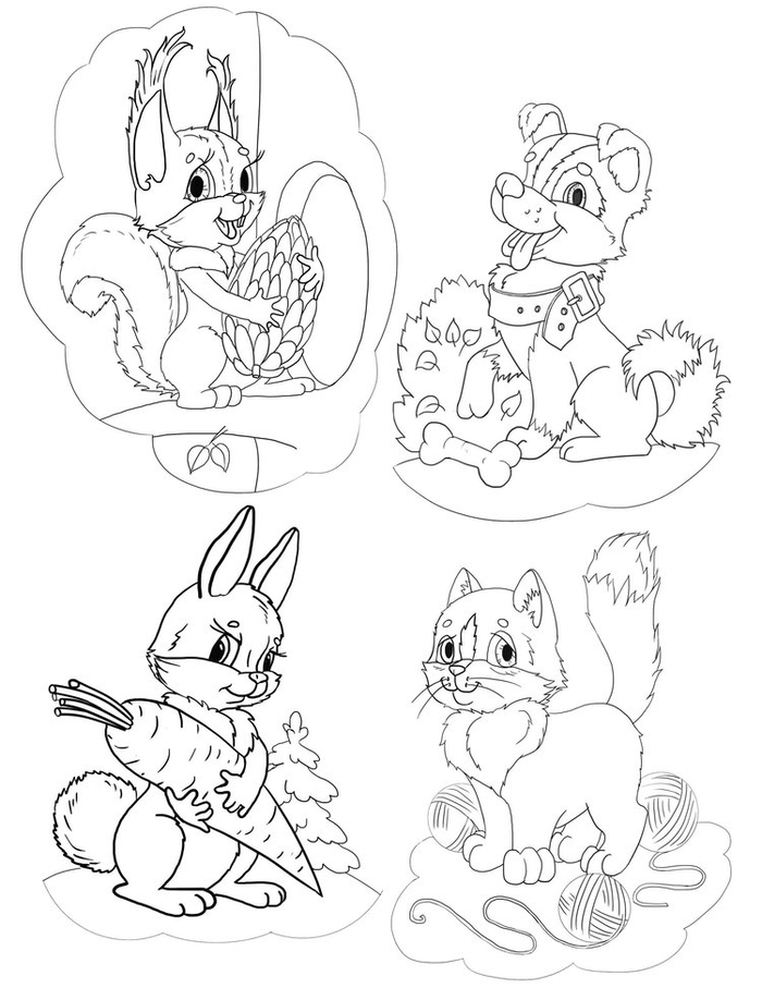 зверушки-разукрашки