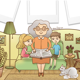 Бабушка с внуками