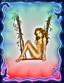 девушка на качеле