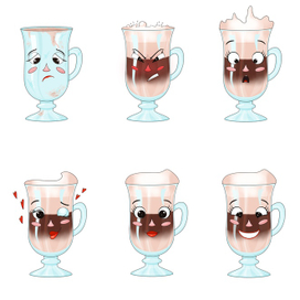 Стикеры чашка латте