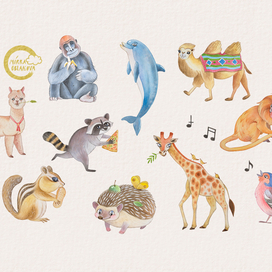 звери и птицы для детского алфавита