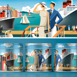 Иллюстрация для подарочной упаковки чая