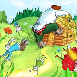 Иллюстрация к сказке "Теремок" (для проекта "Порт сказок")