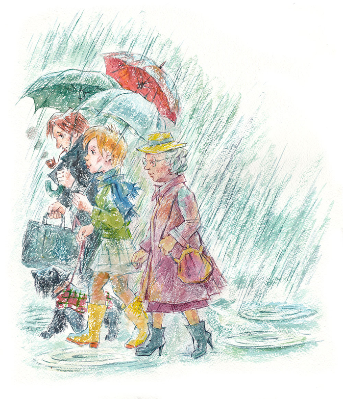 Дождик. Иллюстрация к стихотворению Агнии Барто