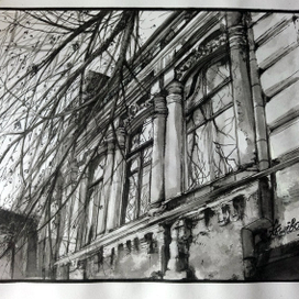 Графическая зарисовка "Краснодар. Весна."