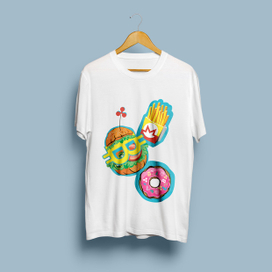 Принт для криптовалюты с символикой фаст фуда